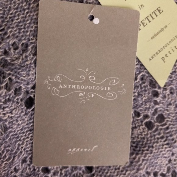 Anthropologie Moth S Pointelle Hooded Sweater Tunic Linen Blend Pullover - Picture 14 of 16